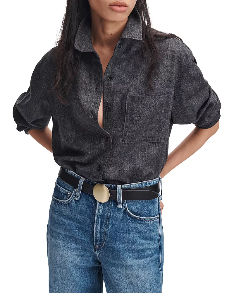 rag & bone Connie Tailored Wool & Cashmere Blend Shirt
