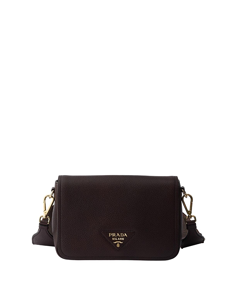 Prada Leather Shoulder Bag In Burgundy