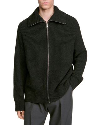 Textured Zip Ribbed Cardigan Jacket