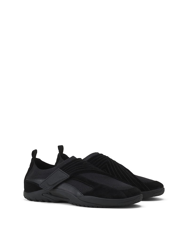 Lanvin Lnv1 Knit And Suede Sneakers