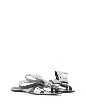 Women's Cadeau Flat Mule in Metallic Leather