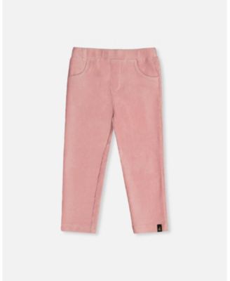 Girls' Stretch Velour Heart Pocket Elastic Waist Treggings - Baby