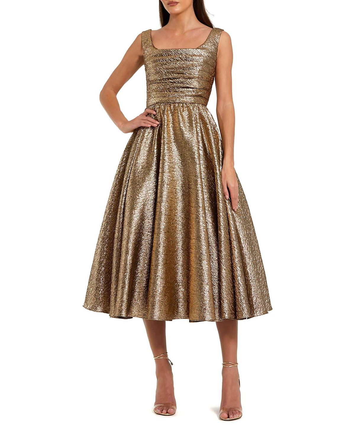 Mac Duggal Square Neck Sleeveless A Line Dress