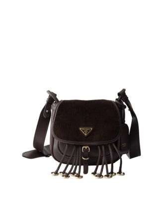  Corsaire Corduroy And Leather Mini Shoulder Bag