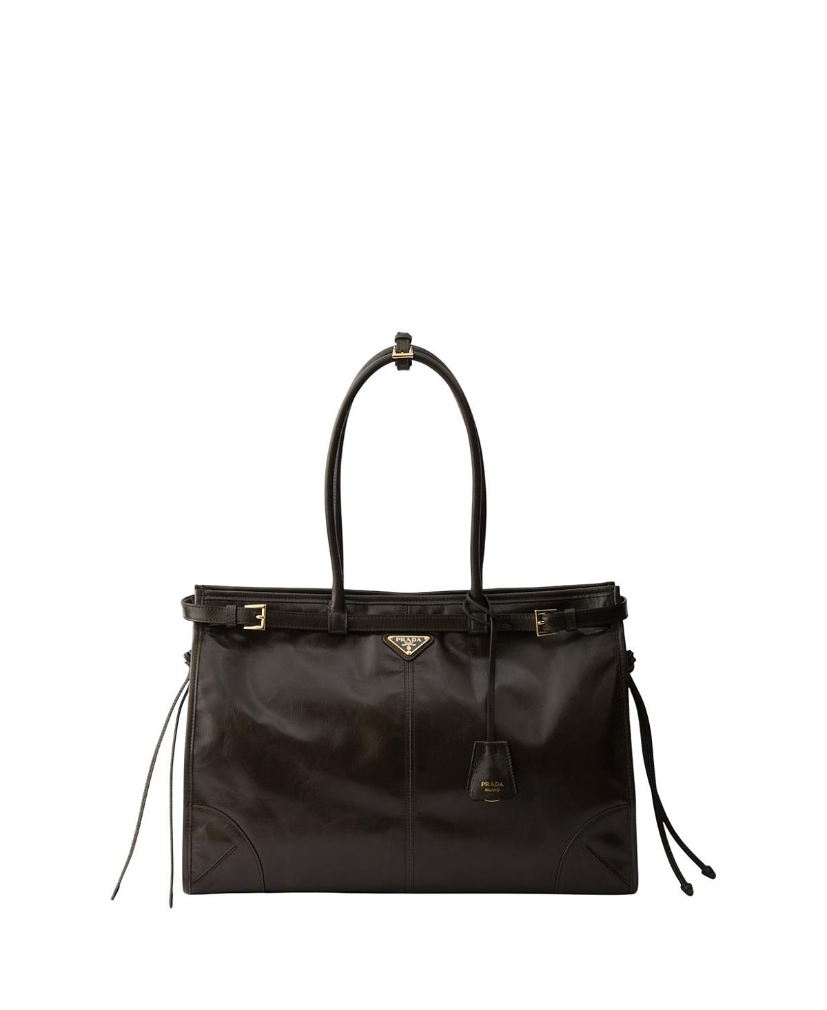 Prada Bonnie Extra Large Convertible Leather Shoulder Handbag
