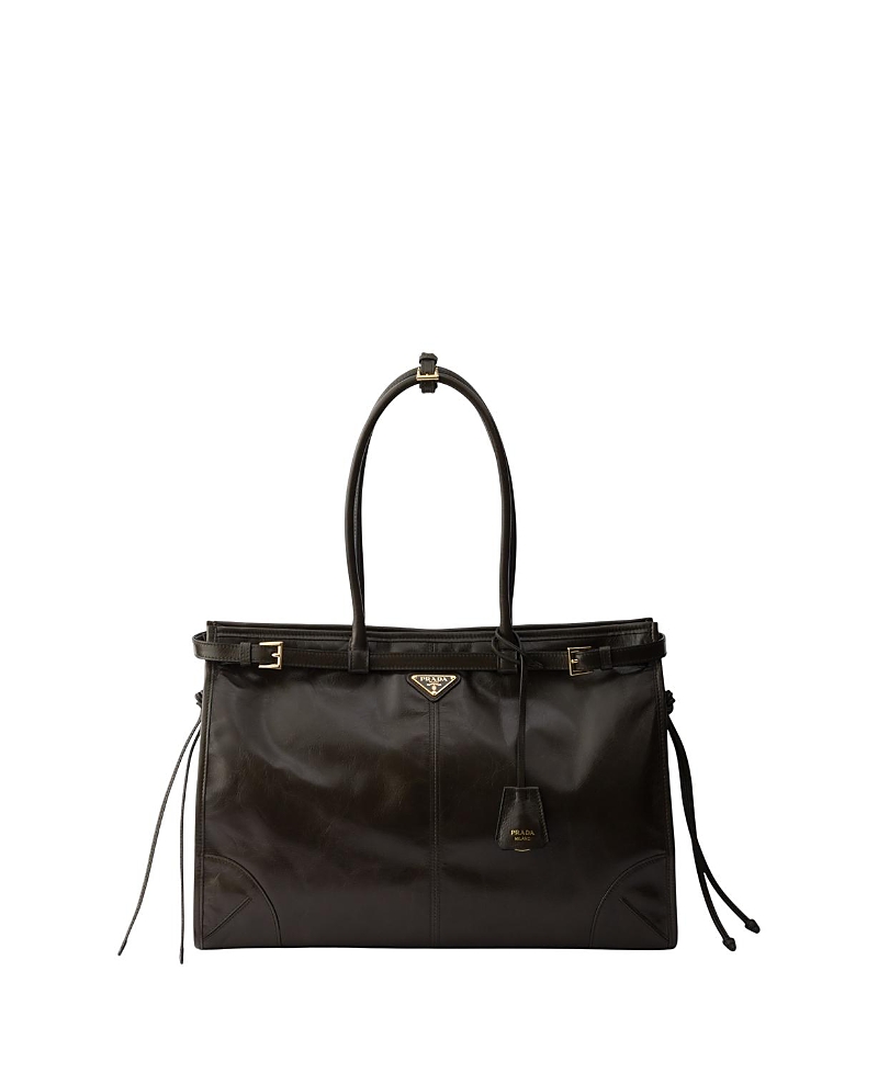 Prada Bonnie Extra Large Convertible Leather Shoulder Handbag