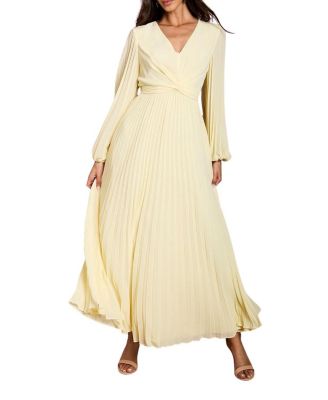 Coast Pleated Wrap V-Neck Maxi Dress