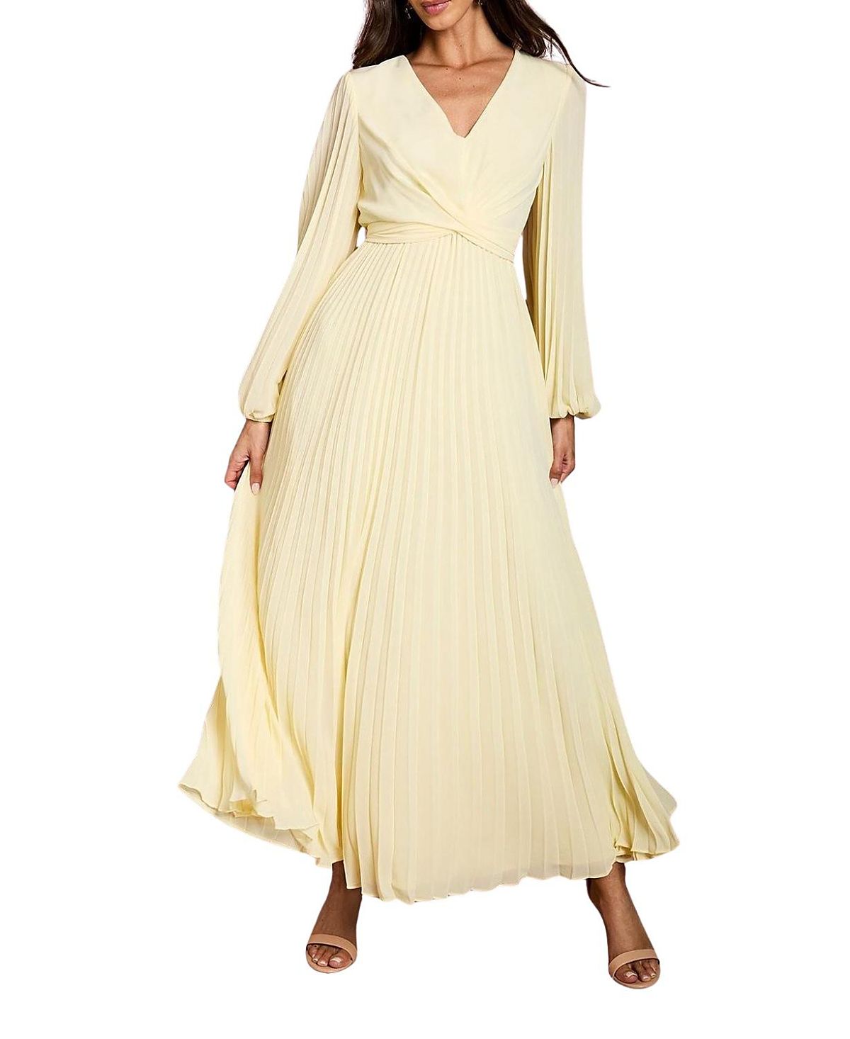 Coast Pleated Wrap V-Neck Maxi Dress