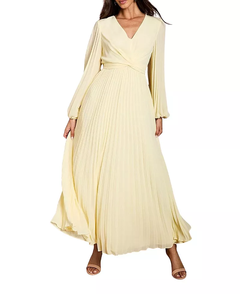 Coast Pleated Wrap V-Neck Maxi Dress