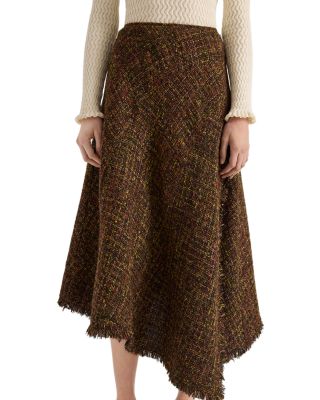 Layne Asymmetric Tweed Skirt