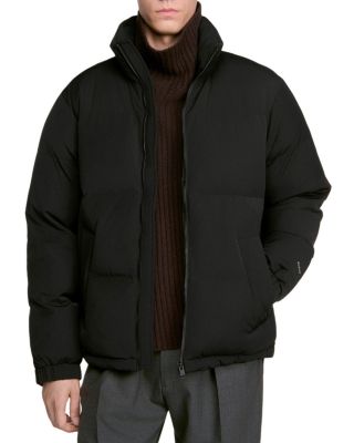 Tech Fabric Zip Puffer Jacket
