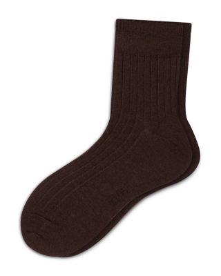 Ribbed Cropped Crew Socks