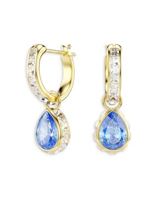 Chroma Crystal Charm Hoop Earrings
