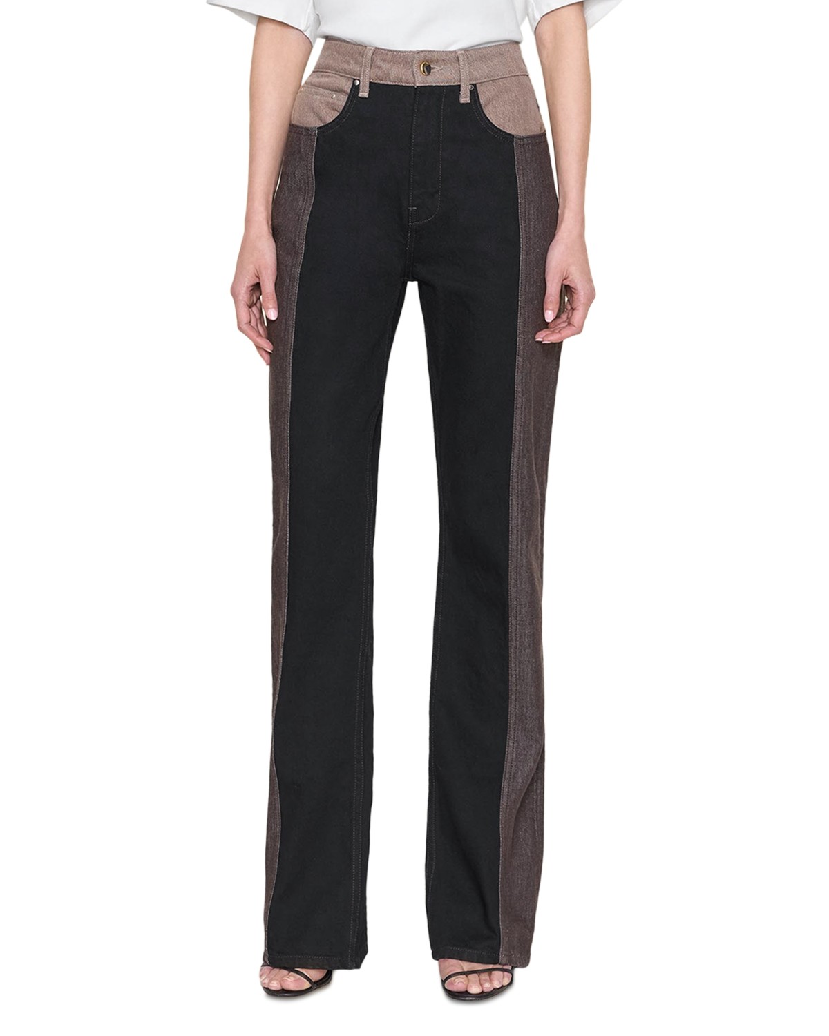Jane Bootcut Slit Hem Cotton Jeans in Dusk/Sorrel/Rye Wash