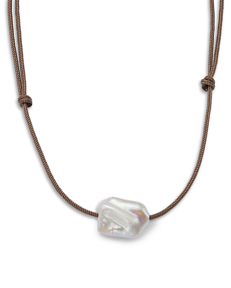 Zoe Chicco 14K Yellow Gold Cultured Freshwater Baroque Pearl Adjustable Pendant Necklace, 12