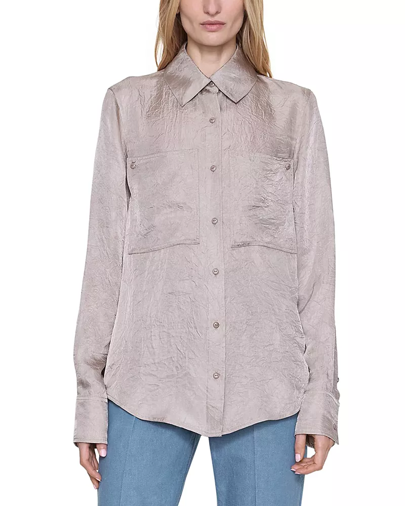 Ossou Spade Flannel Patch Pocket Top