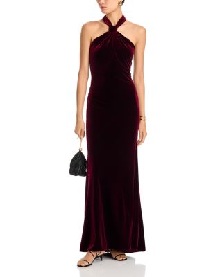 Velvet Knot Neck Sheath Dress - Exclusive - thumbnail 7