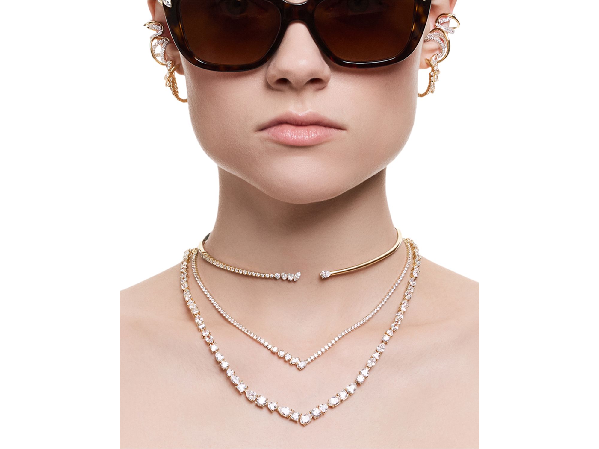 Mesmera Crystal Structured Choker Necklace, 13.62" — Image 3