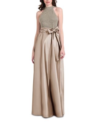Pearl Bodice Tie Waist Gown
