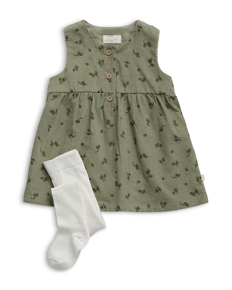 Mori Girls' Corduroy Dress & Tights Set - Baby