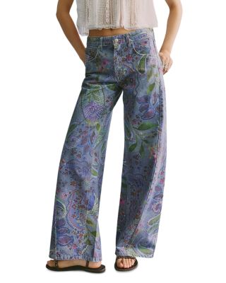 Alter Ego Printed Wide Leg Jeans in Dusk Combo