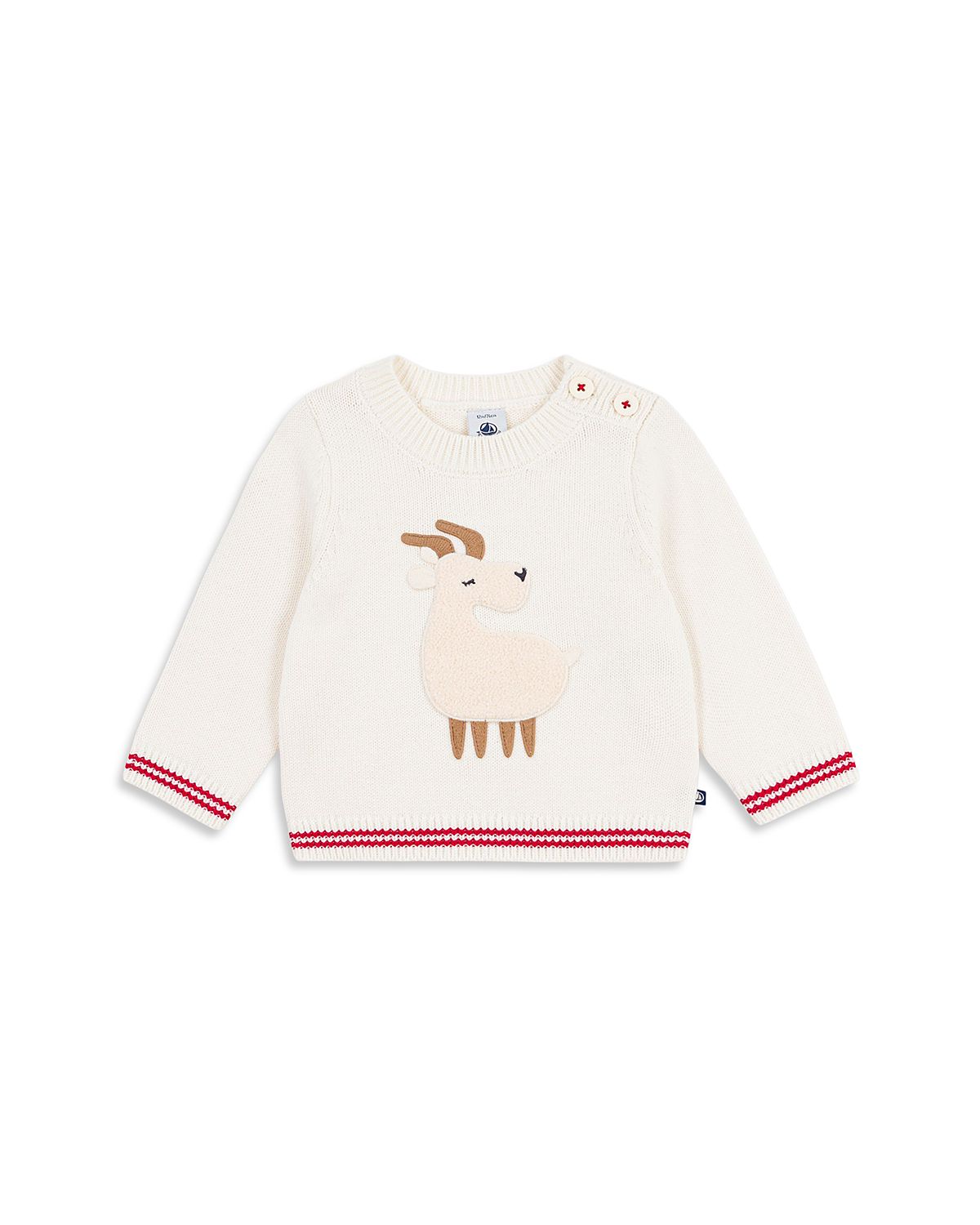 Petit Bateau Unisex Wool & Cotton Applique Sweater - Baby
