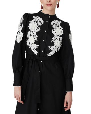 Button Down Appliqu&eacute; Midi Dress - thumbnail 8