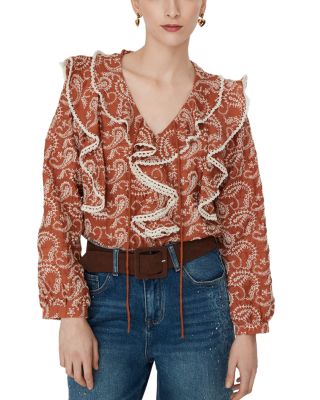 Jovonna London Ruffled Printed Blouse