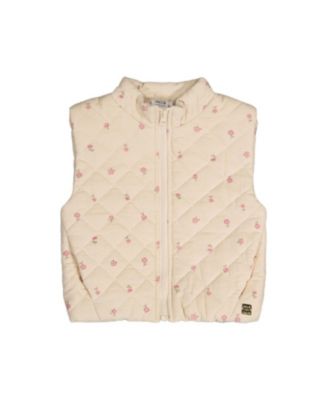 Girls' Corduroy Quilted Zip Puffy Vest - Little Kid