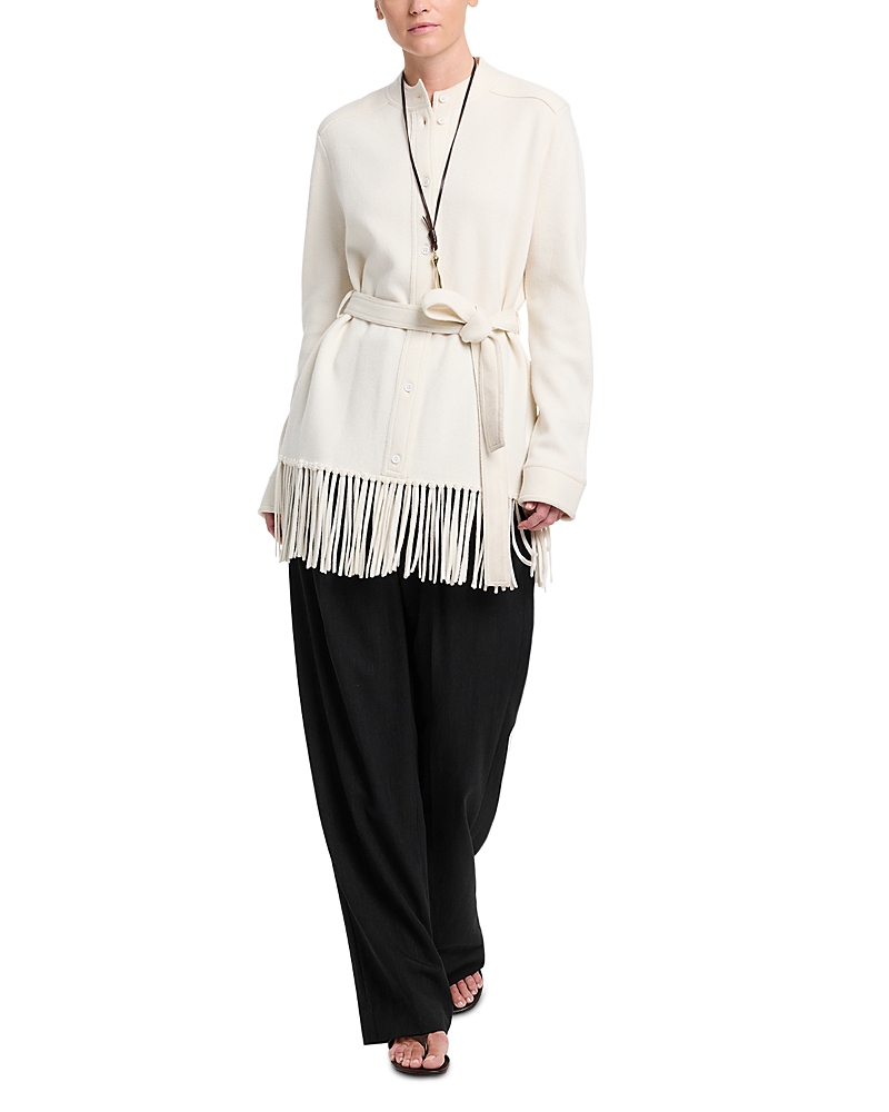 Twp Thea Cashmere Belted Fringe Trim Coat