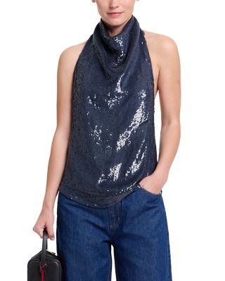 Friday Night Halter Sequin Top