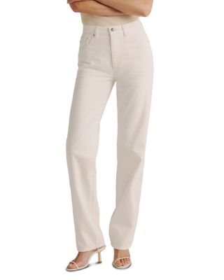Cate Classic High Rise Straight HIGHLUXE™ Jeans in Eggshell