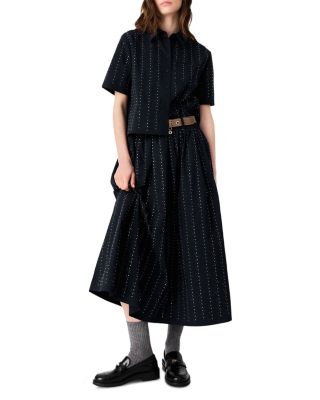 Jarius Rhinestone Trim Midi Skirt 