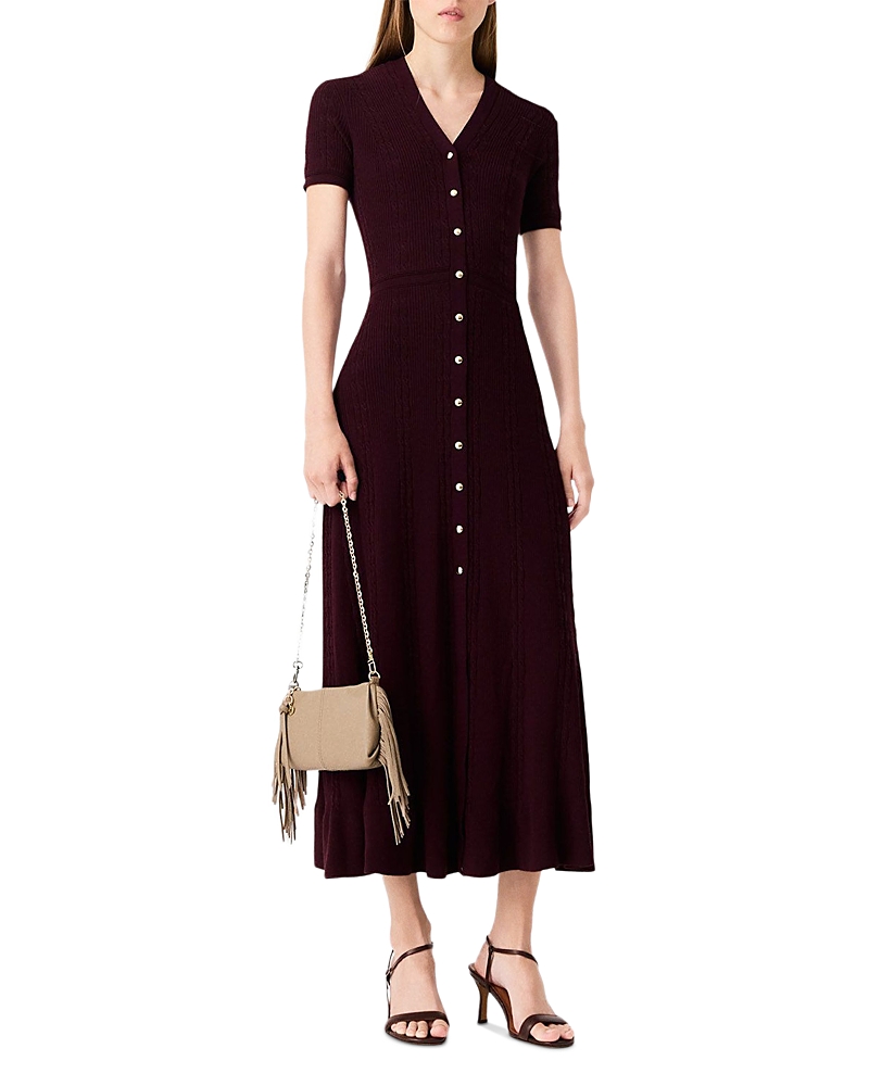 Maje Rablina Button Front Knit Dress