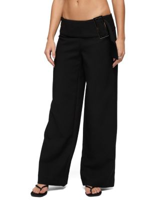 Cerise Buckle Low Rise Baggy Pants