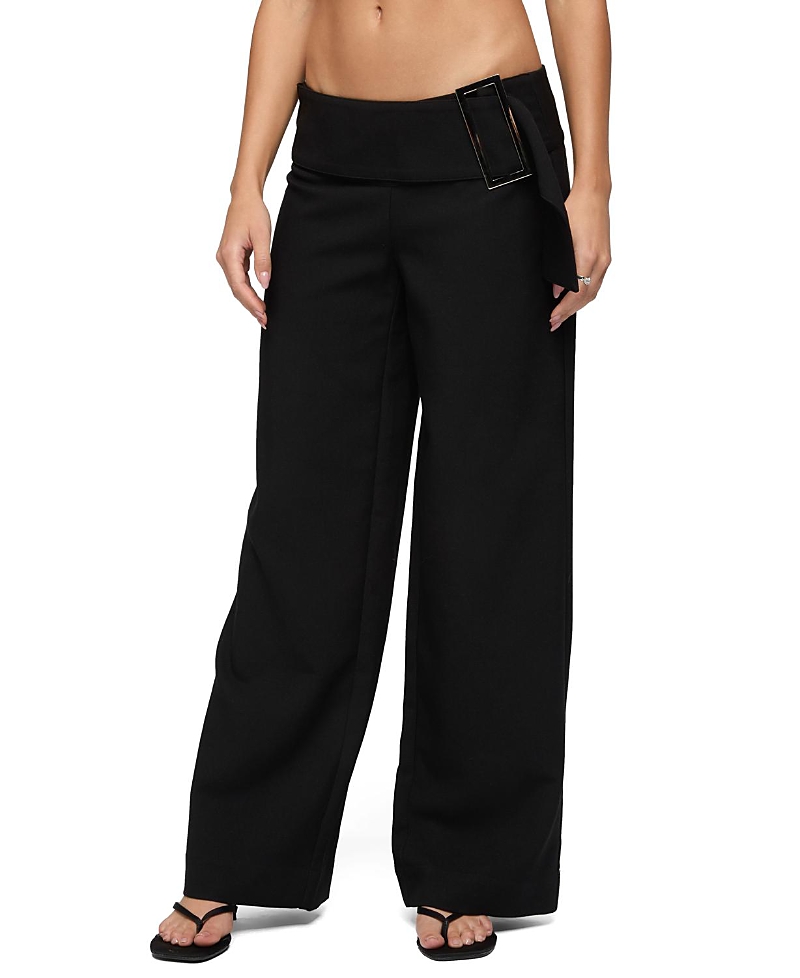 Edikted Cerise Buckle Low Rise Baggy Pants
