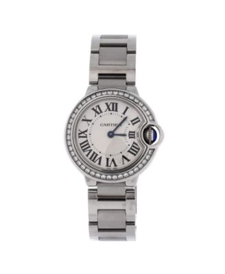  Ballon Bleu de Cartier Quartz Watch in Stainless Steel with Diamond Bezel 28mm