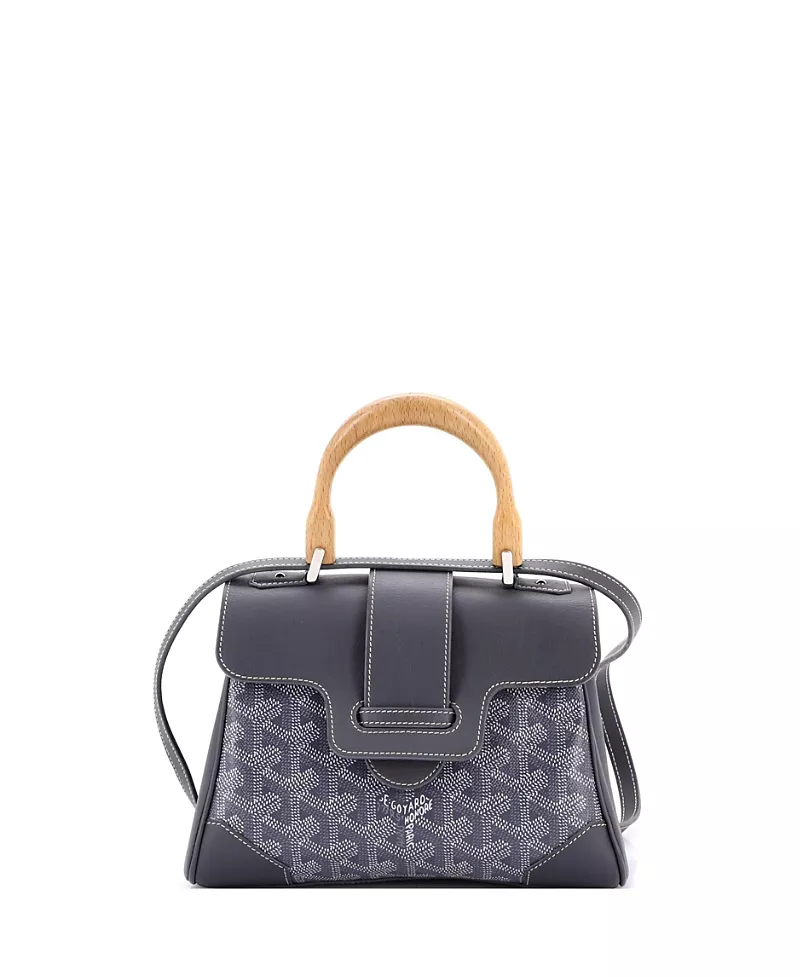 Pre-Owned Goyard Mini Saigon Top Handle Bag Coated Canvas with Leather