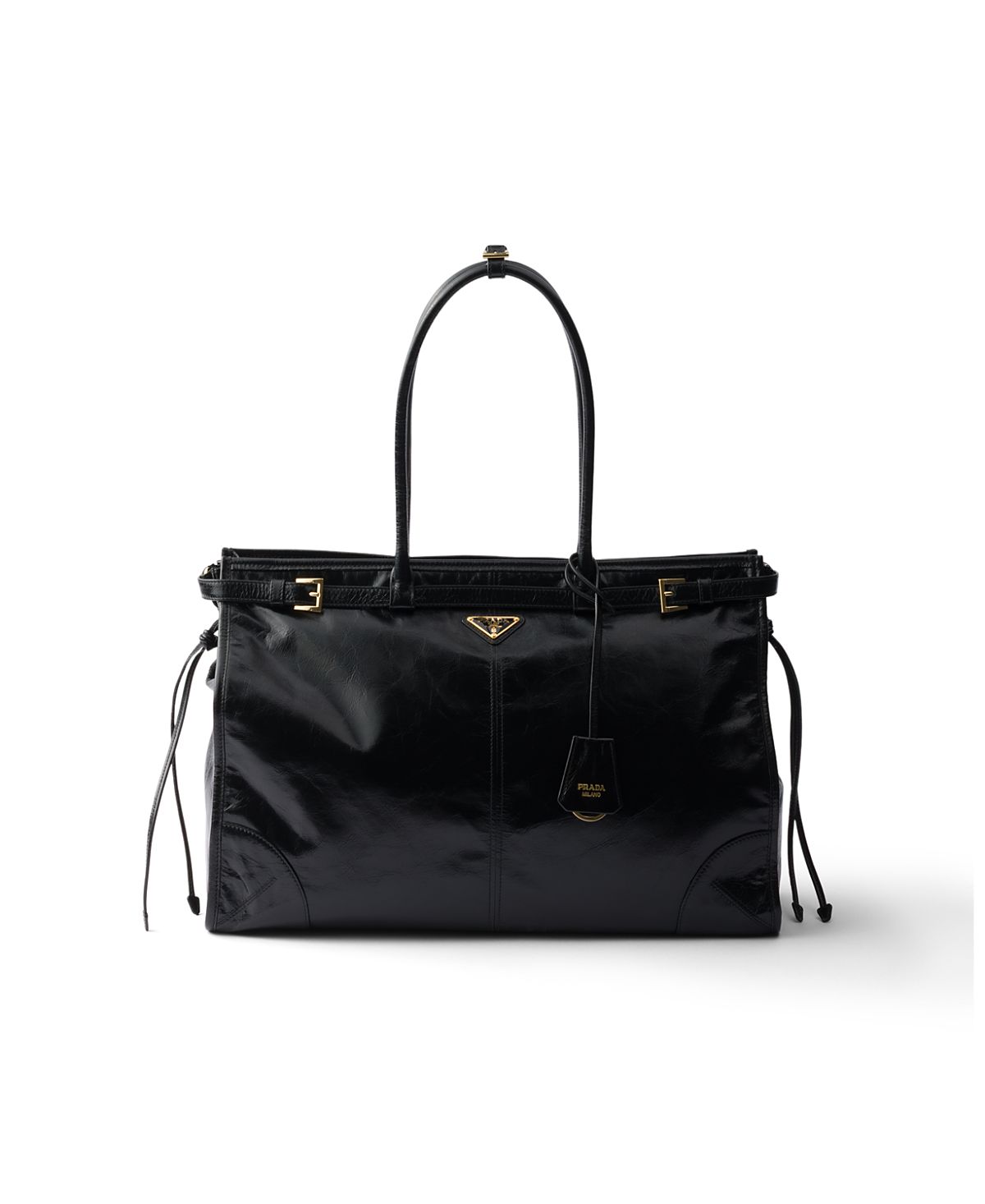 Prada Bonnie Extra Large Convertible Leather Shoulder Handbag