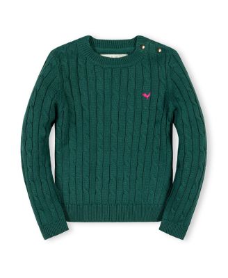 Girls' Organic Crew Neck Cable Sweater - Little Kid, Big Kid