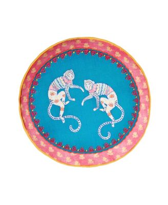  Ghuni Embroidered Cotton Cushion, 15.75"