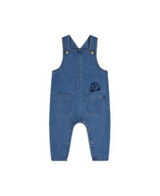 Boys' French Terry Denim Car Embroidery Adjustable Strap Overall - Baby