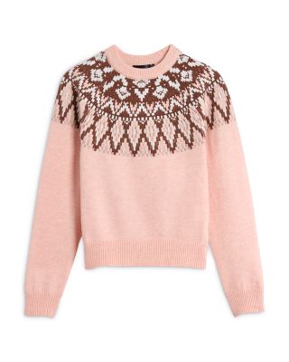 Girls' Fairisle Crewneck Sweater, Big Kid - Exclusive