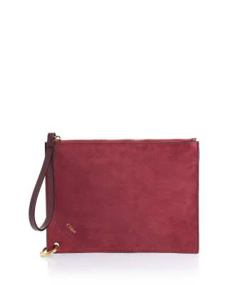 Spin Zipped Suede Pouch