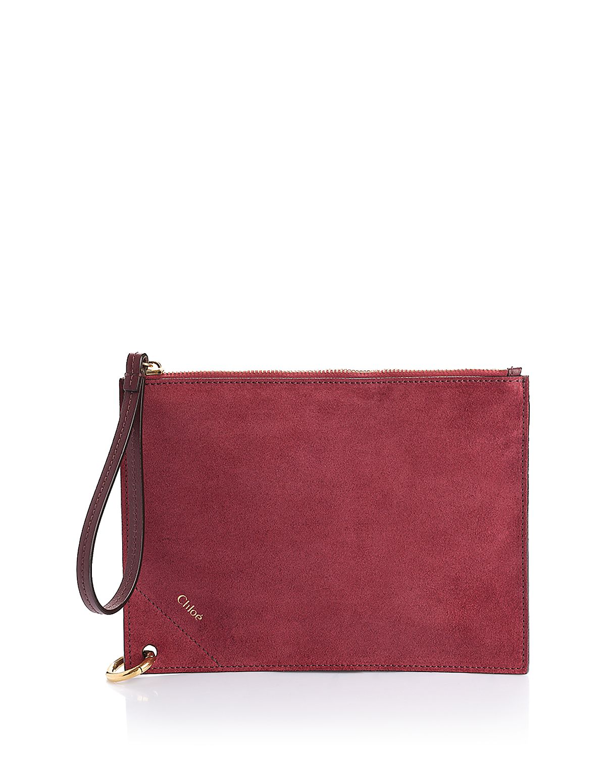 Chloe Spin Zipped Suede Pouch