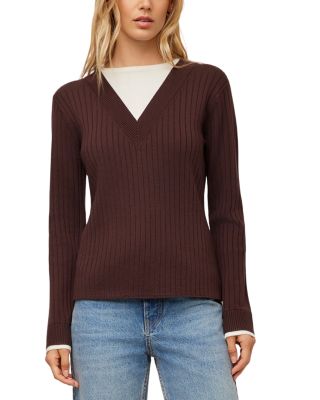 Cindy Rib Knit Layered Sweater