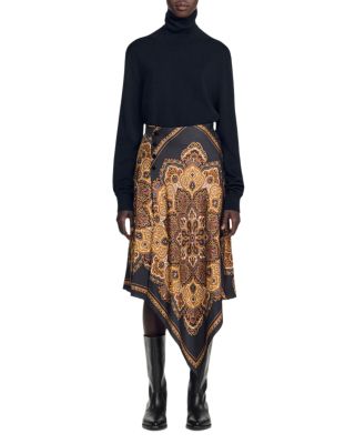 Portobello Asymmetrical Scarf Print Skirt - thumbnail 5