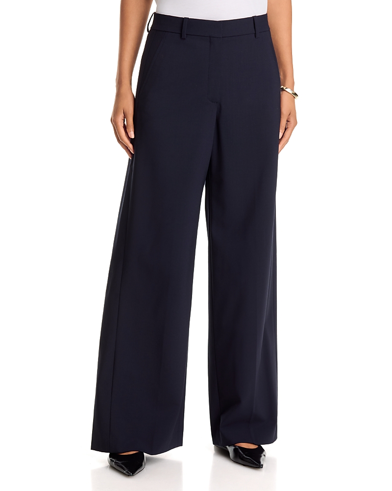 Theory Wool Stretch Back Pleat Classic Trousers
