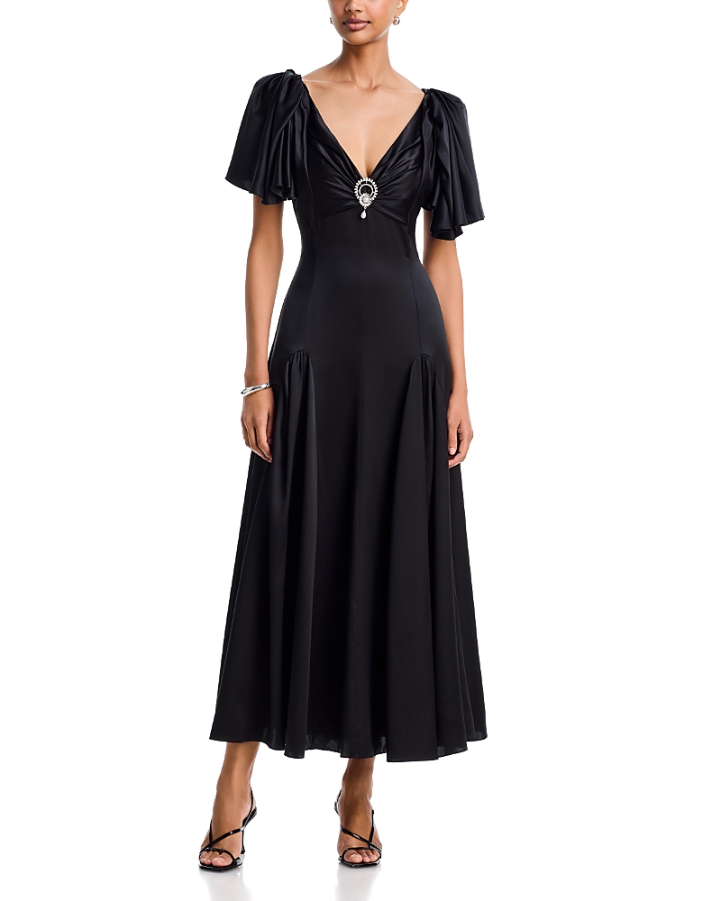 Cinq a Sept Ambriella Silk Capelet Sleeve Dress