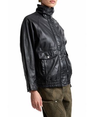 Leather Bomber Jacket - thumbnail 4